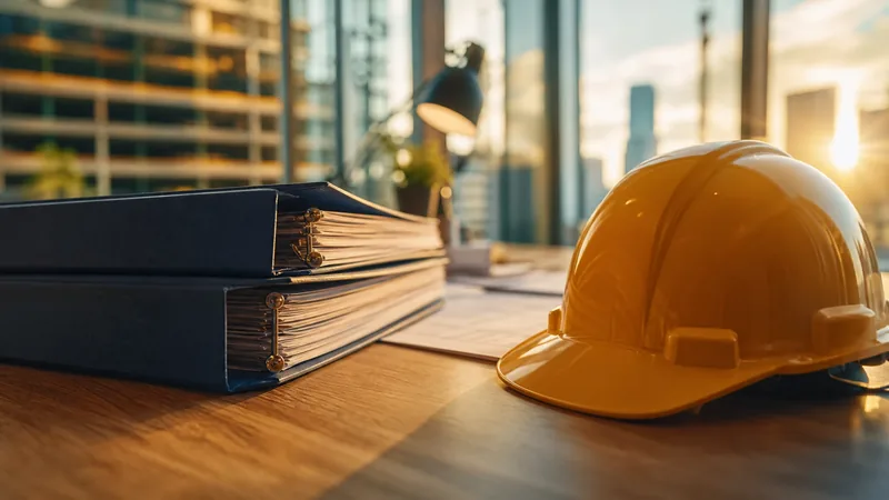 Payroll binders and a hard hat on a desk, Colorado Pay Transparency