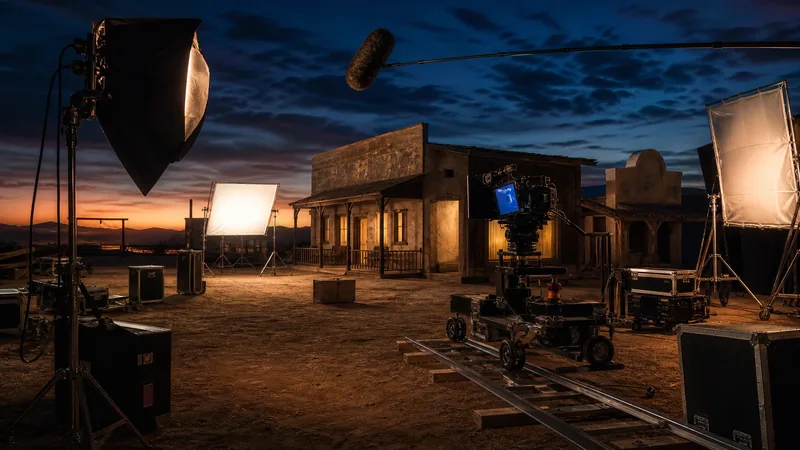 Film crew with a camera on a small set, How to Start a Film Production Company in Colorado