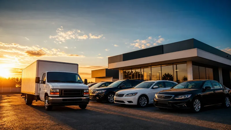 Box truck and cars outside a small auto lot, How to Start an Auto Repair Shop in Colorado
