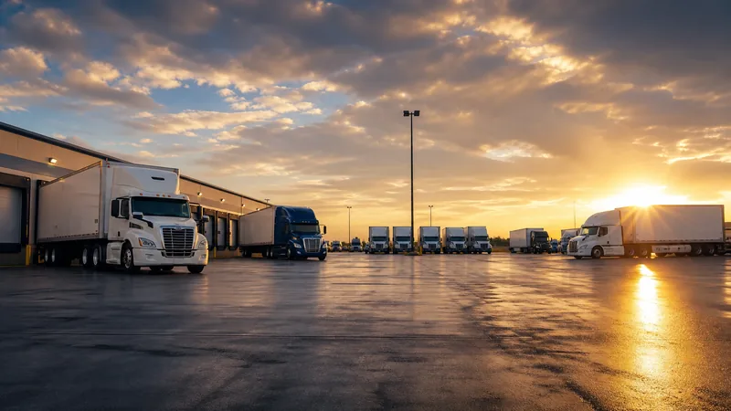 Box trucks and semis at a logistics yard, How to Start a Moving Company in Colorado